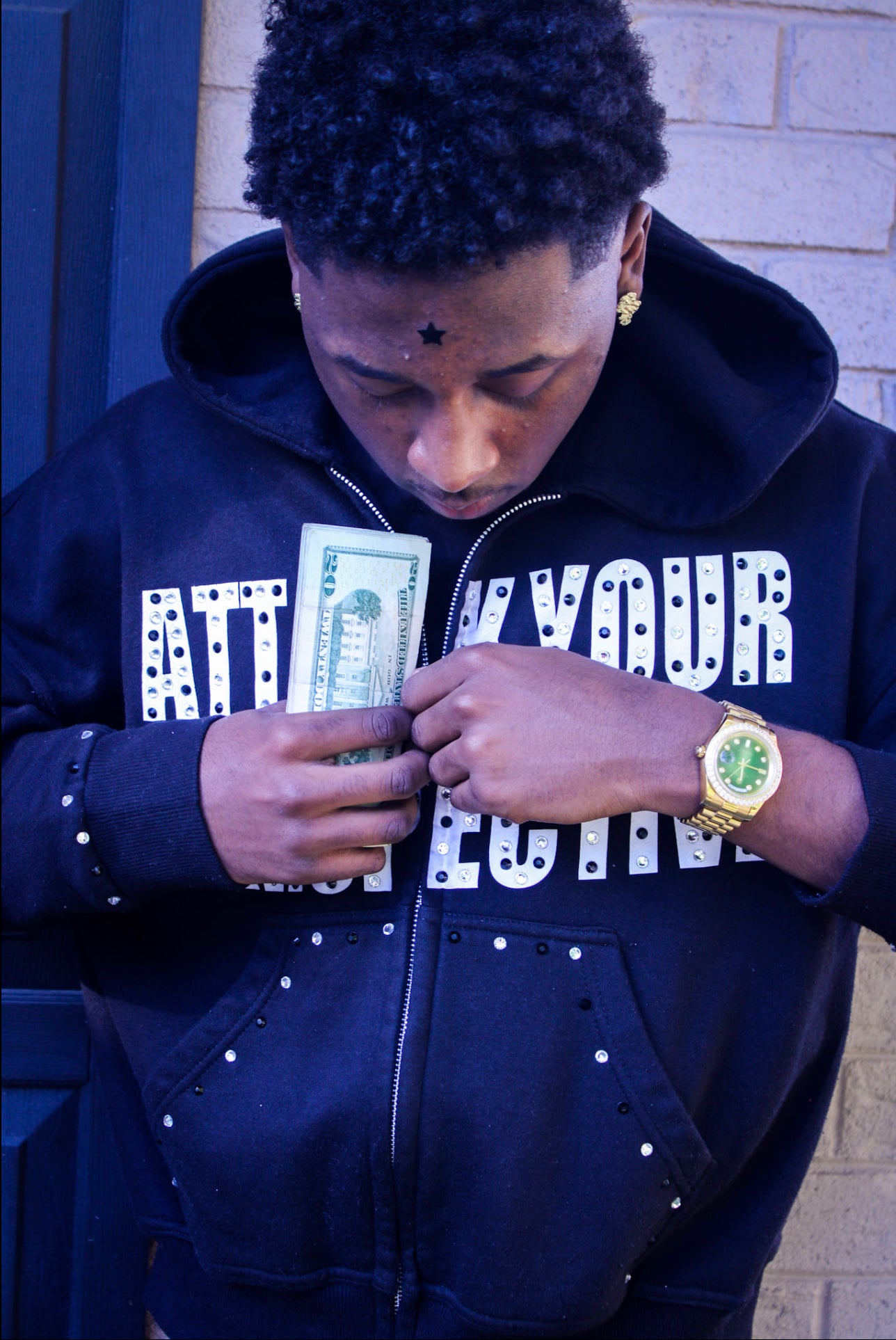 Attack Your Perspective Black Zip Up