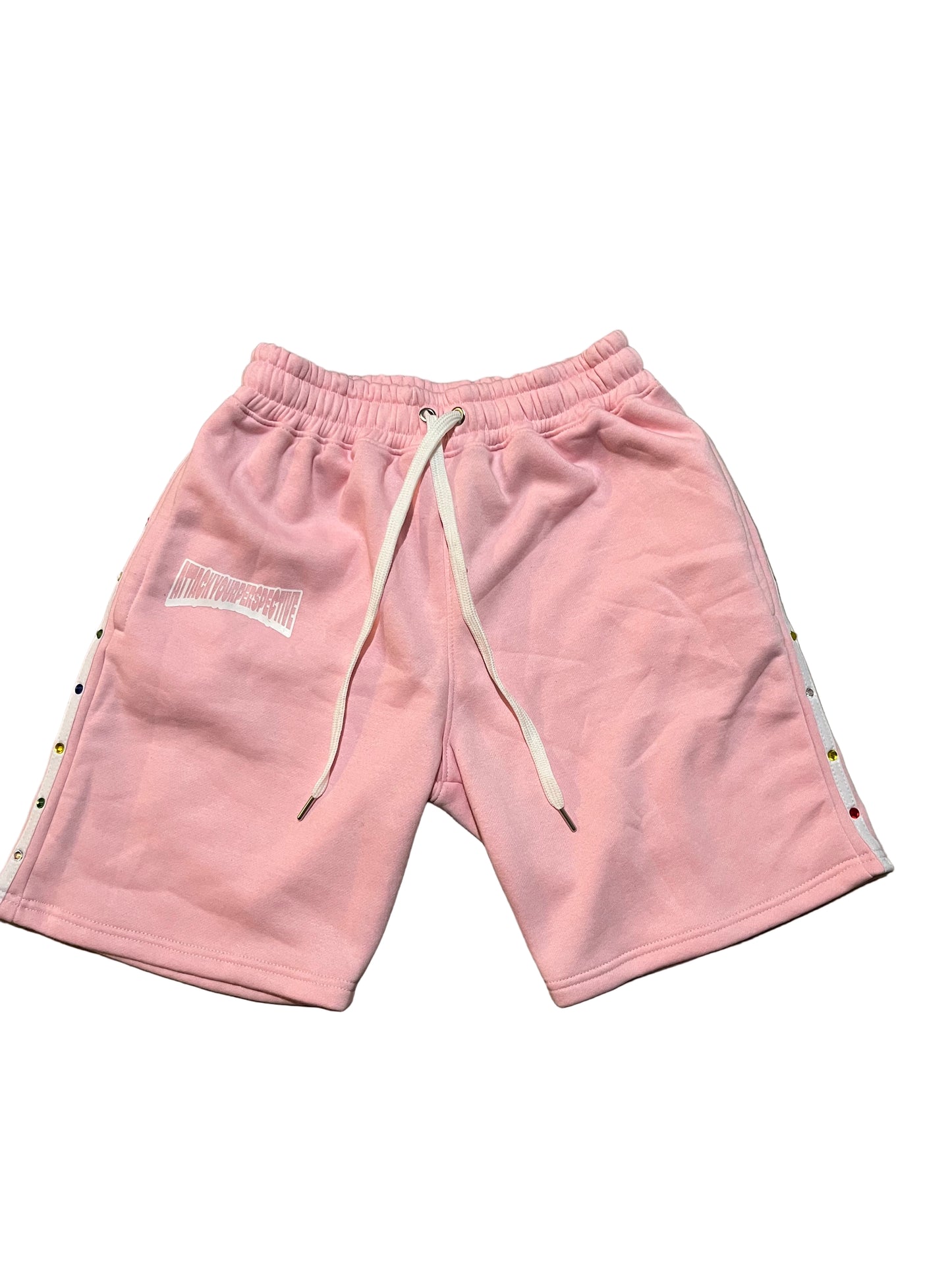 Pink And White Rhinestones Attack Your Perspective Shorts