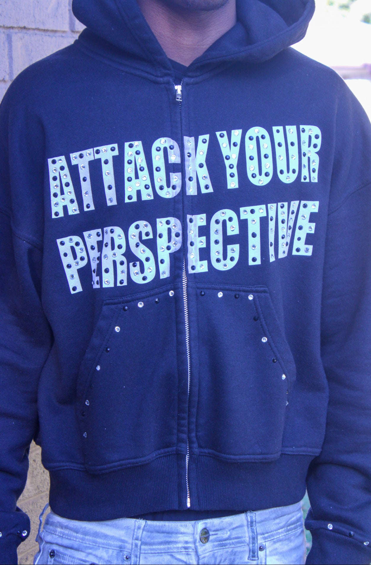 Attack Your Perspective Black Zip Up