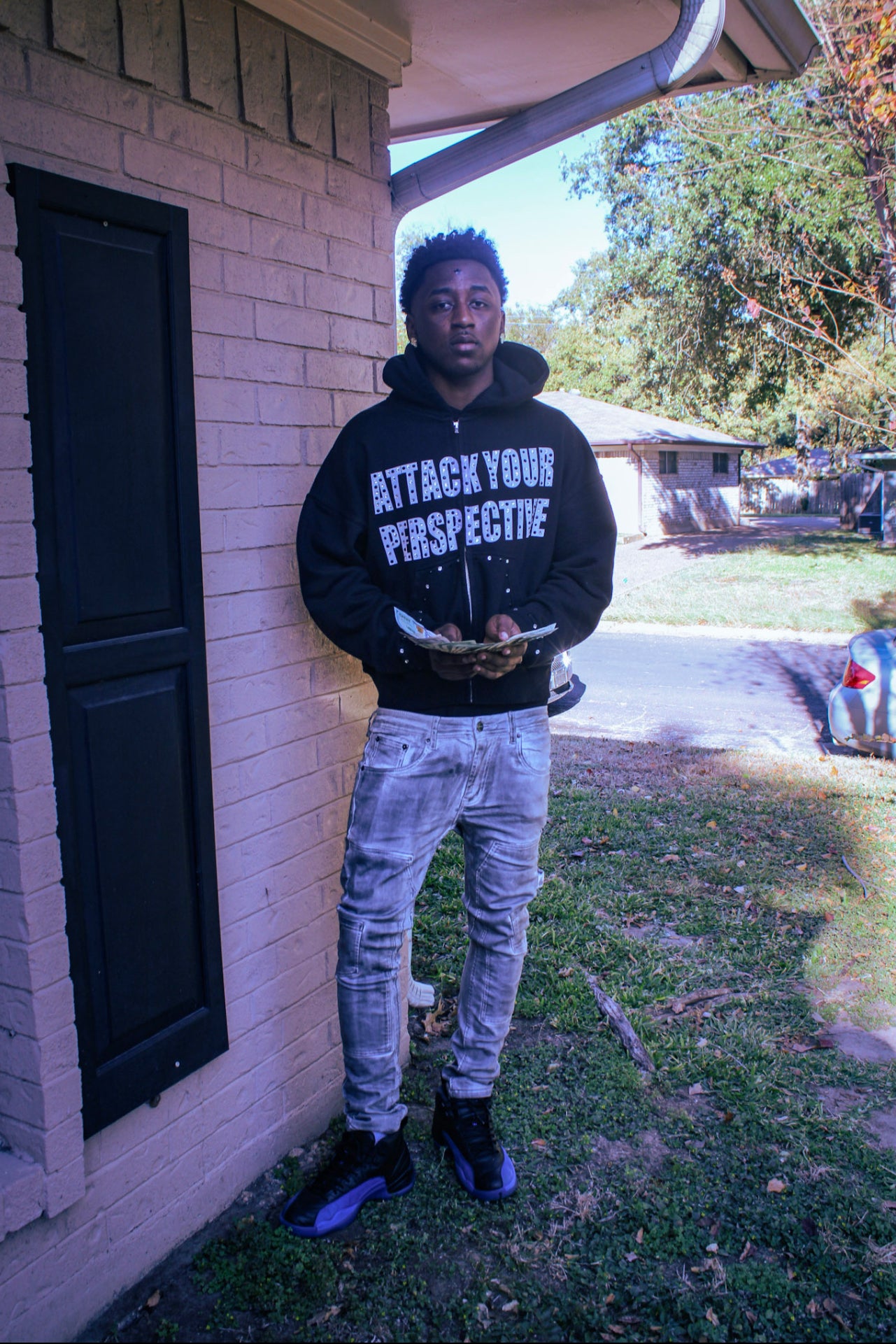 Attack Your Perspective Black Zip Up