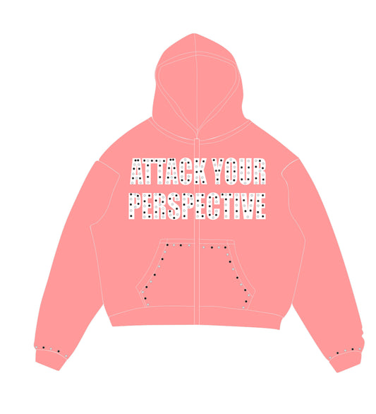 Attack Your Perspective Pink Zip Up